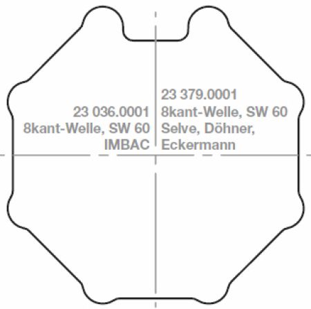 elero Adapterset für RevoLine M Profilrohre 8-kant, SW 60 mm #230360001