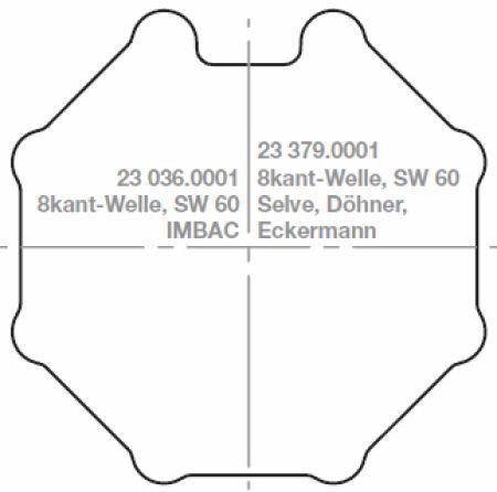 elero Adapterset Motorkupplungset RevoLine M Profilrohr 8-kant, SW60mm #233790001