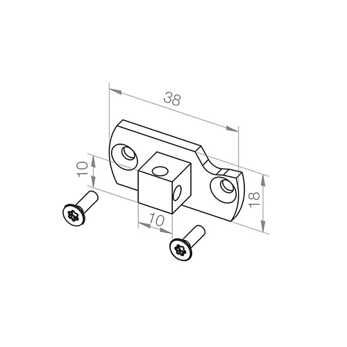 elero Adapter 10x10mm komplett inkl. Montagezubehör #220400001