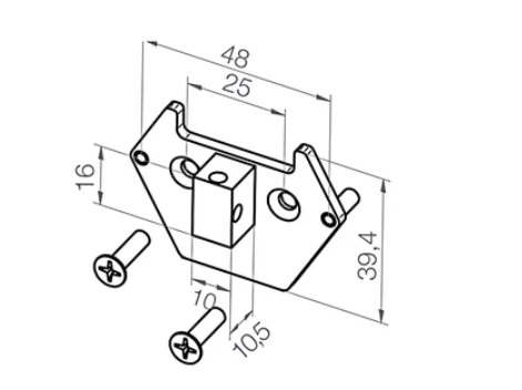 elero Adapterplatte 10x16, Zapfen kurz 10,5mm #233741401