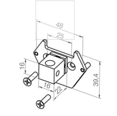 elero Adapterplatte Vierkantbolzen RevoLine M-L, Zapfen 16x16 lang #233742501