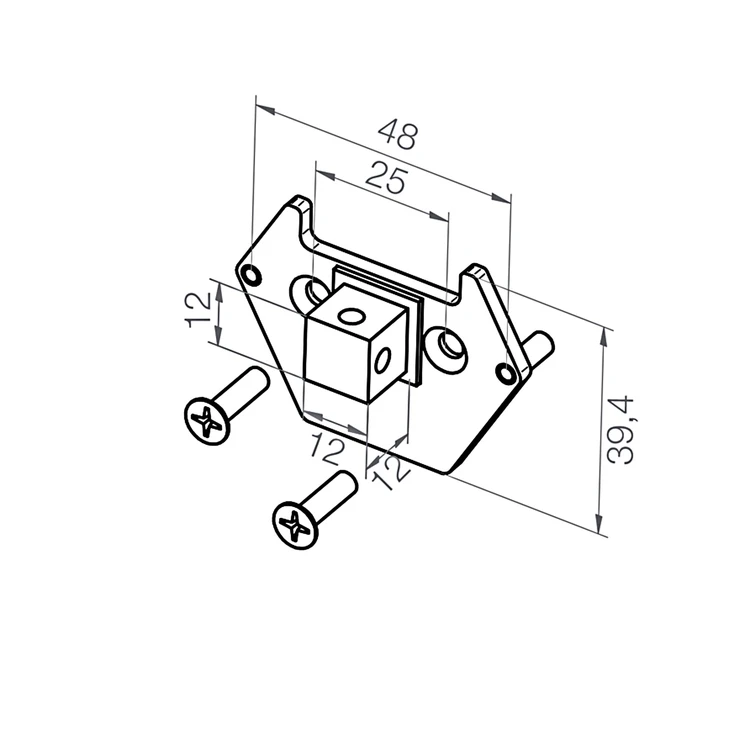 elero Adapterplatte RevoLine M 12x12, Höhe 12 mm, 50Nm #233743301