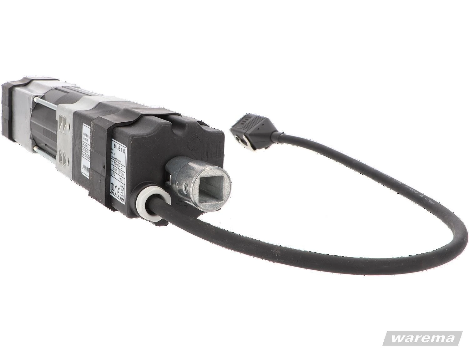 elero JA 20 dk WAREMA #2018429 – Detailansicht des Vierkantadapters auf der Kabelseite