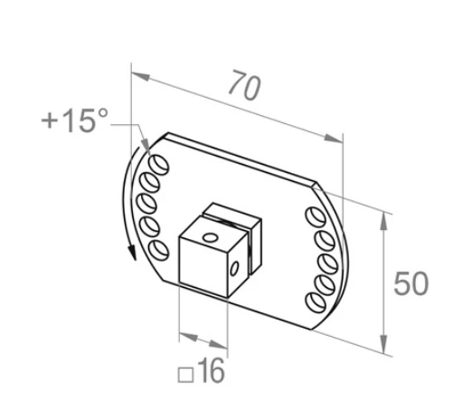 elero NHK-Motorbefestigung 16x16 mm