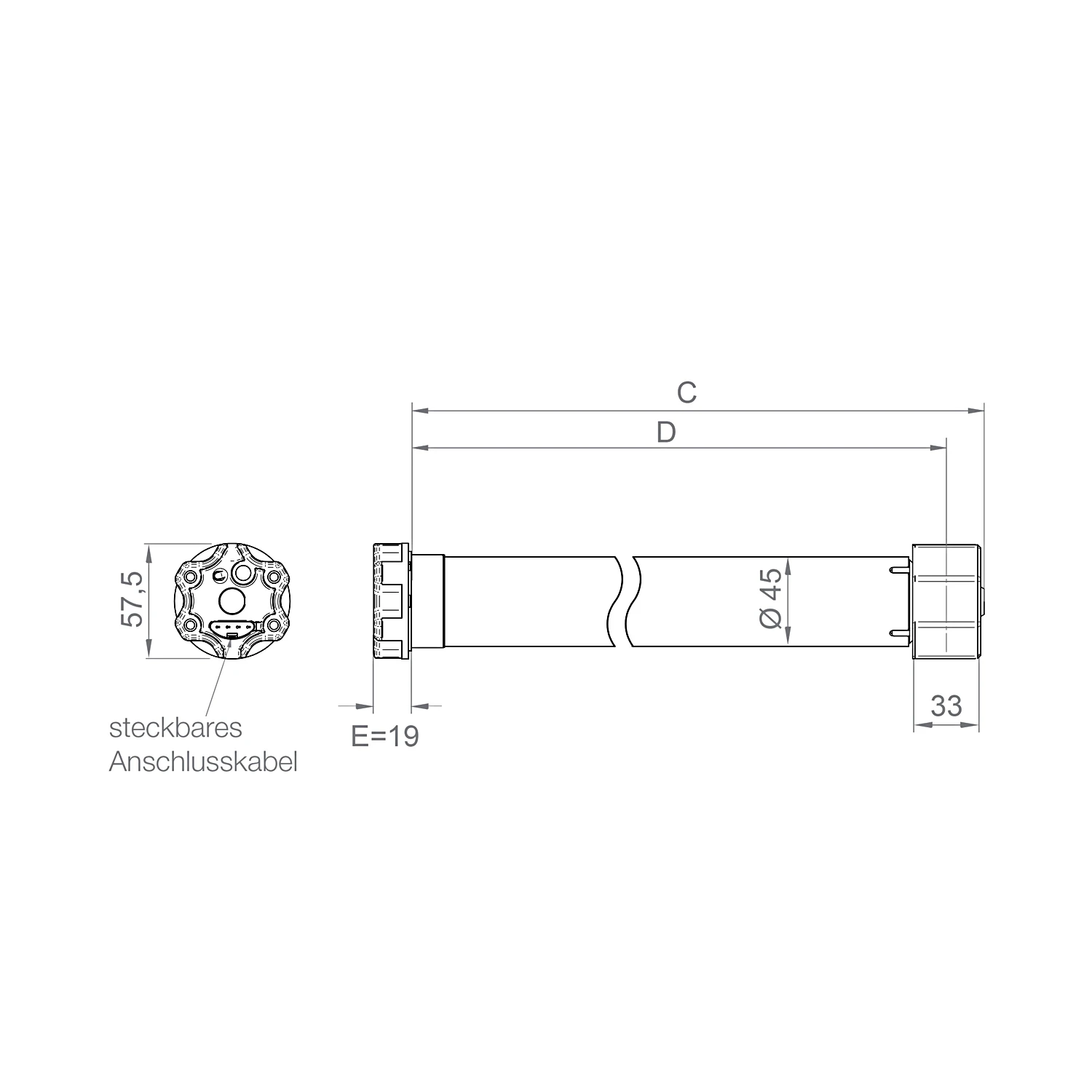 elero RolMotion/D+ M20 SH Rollladenmotor mit Stern-Motorkopf und geräuschloser Softbremse #490330001
