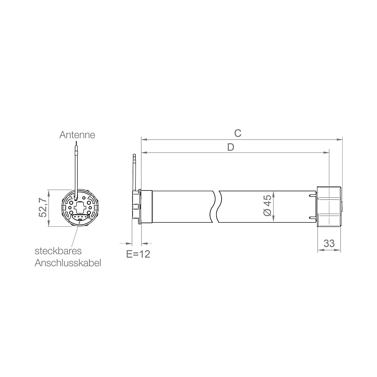 elero RolMotion/D+ M25-868 RH Funk-Rollladenmotor mit geräuschloser Softbremse #480440001