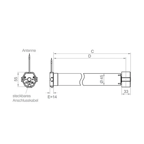 elero RolMotion M25-868 Funk-Rollladenmotor (mit geräuschloser Softbremse) #442420001