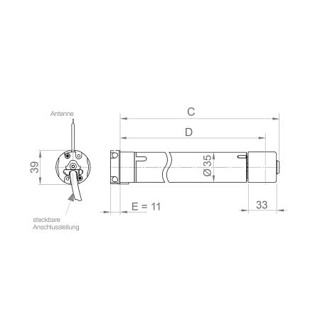elero RolTop S10-868 Funk-Rollladenmotor (mit Flachbremse) #308240006