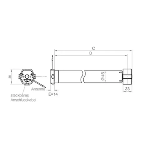 elero VariEco+ M12/23-868 Funk-Universalmotor (Schnellläufer mit geräuschloser Softbremse) #349360006