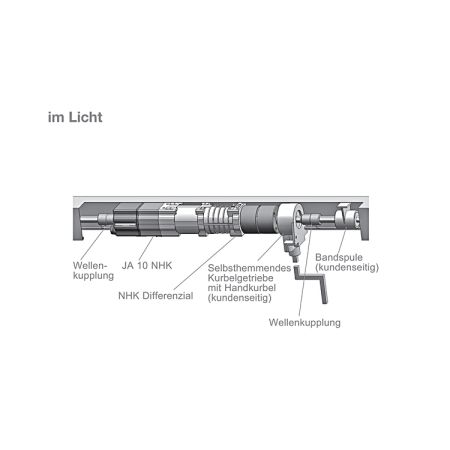 elero 354170401 JA 10 NHK Jalousieantrieb mit Anschluss für zusätzliche Kurbelbedienung