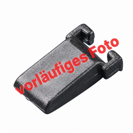 Schwarzer Aufzugsbandkeil #497616 für Befestigungen mit Schlaufe. Für 6mm, 8mm und 10mm Aufzugsband. Verpackungseinheit mit 10 Stück.