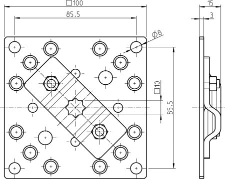 Rademacher Antriebslager auf Grundplatte inklusive Schrauben und Muttern Typ 4010-08 #94401008