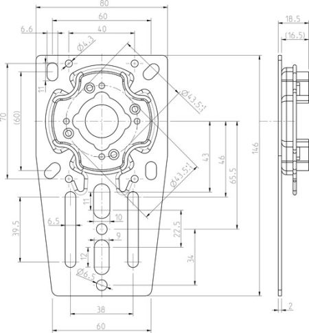 Rademacher Click-Fertigkastenlager, gewinkelt, höhenverstellbar Typ 4015K-04 #94401504
