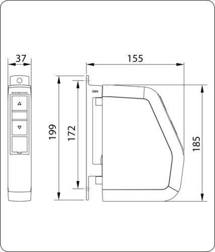 Rademacher RolloTron Schwenkwickler Standard DuoFern Minigurt Typ 2550-UW #14153011