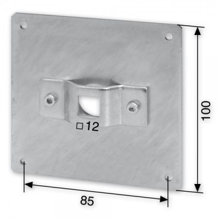 SELVE Aufsatzkasten-Motorlager auf Montageplatte 100x100 mm #283029
