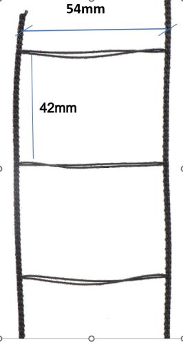 Leiterkordelband grau für Flachlamelle 50mm, Teilung 42mm #142001202