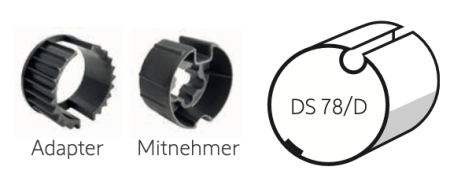 Somfy ➤  Adapter und Mitnehmer für DS 78/D Rundnut für Döhner-Wellen Baureihe 60 #9707639 #9761004✅ online kaufen!