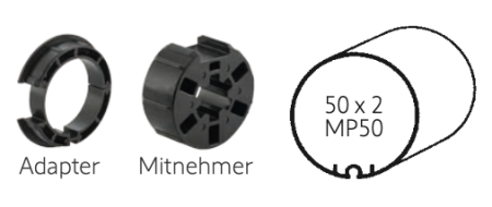 Somfy ➤Adapter und Mitnehmer für MP 50 x 2,0 Baureihe 40 #9132139 #9132138 ✅ online kaufen!