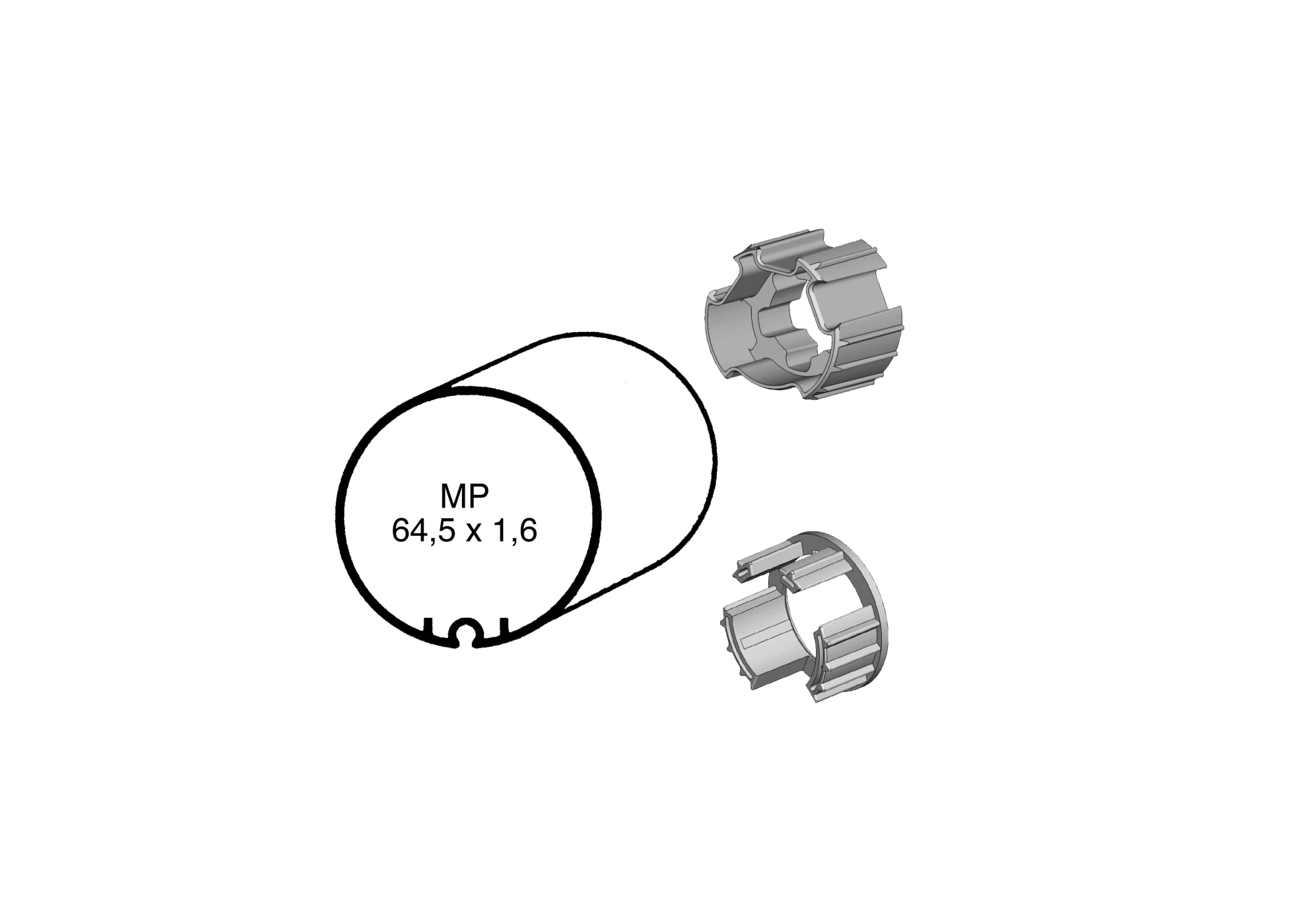 Somfy ➤ Adapter und Mitnehmer für Ø MP 64,5 x 1,6 Baureihe 50 #9707030 #9751002✅ online günstig kaufen!