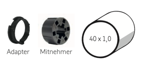 Somfy ➤ Adapter und Mitnehmer Ø 40 x 1,0 Baureihe 40 #9132143 #9132142 ✅ online kaufen!