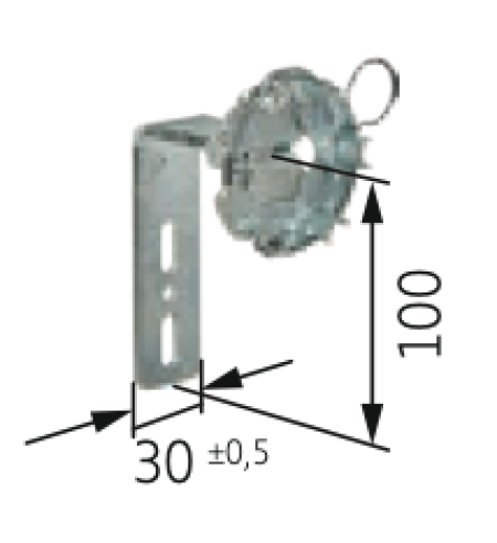 Somfy Antriebslager 60 mm gekröpft mit Federring und großer Öse für Baureihe 50/60 #9763607