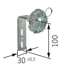 Somfy Antriebslager 60mm gekröpft mit Federring und großer Öse für Baureihe 50/60 #9763607