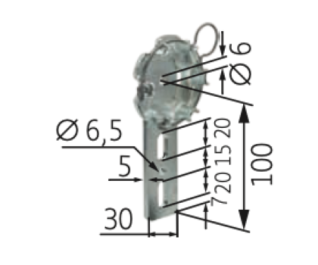 Somfy Antriebslager mit Federring kleine Öse für Baureihe 50/60 #9763501