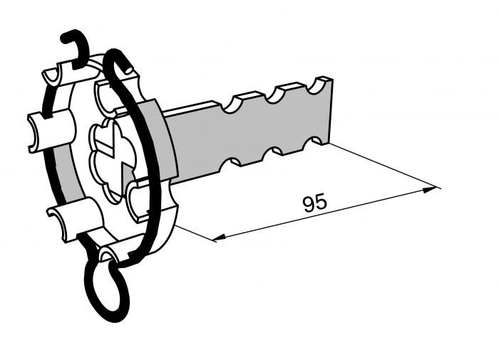Somfy Eingipslager mit Federring kleine Öse für Baureihe 50/60 #9763505