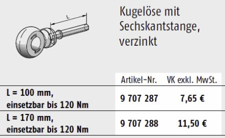 Somfy ➤ Kugelöse NHK-Kompakt L= 100 mm mit Sechskantstange, verzinkt #9707287✅ online kaufen!