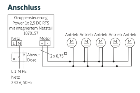 Somfy ➤Power 1 x 2,5 DC RTS Gruppenfunksteuerung #1870157✅ online kaufen!