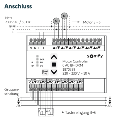 Somfy Steuergerät animeo IB+ 6 AC Moco DRM 220-230 V AC #1870399