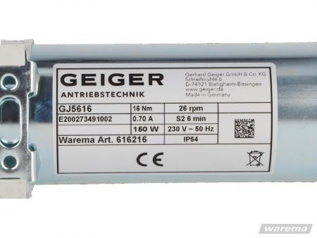 Geiger GJ5616 Jalousieantrieb 16 Nm (WAREMA #616216)
