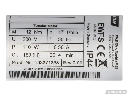 WAREMA W-MM 12/17 EWFS-Funk-Markisenmotor #617715