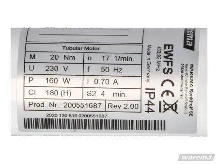 WAREMA W-MM 20/17 EWFS-Funk-Markisenmotor #617716