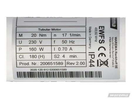 WAREMA W-RT 20/17 EWFS-Funk-Rollladenmotor #617737