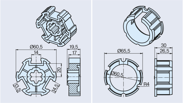 Becker Adapterset, 63N K bis 25 Nm #49303000840 #49303004150 #49303001020