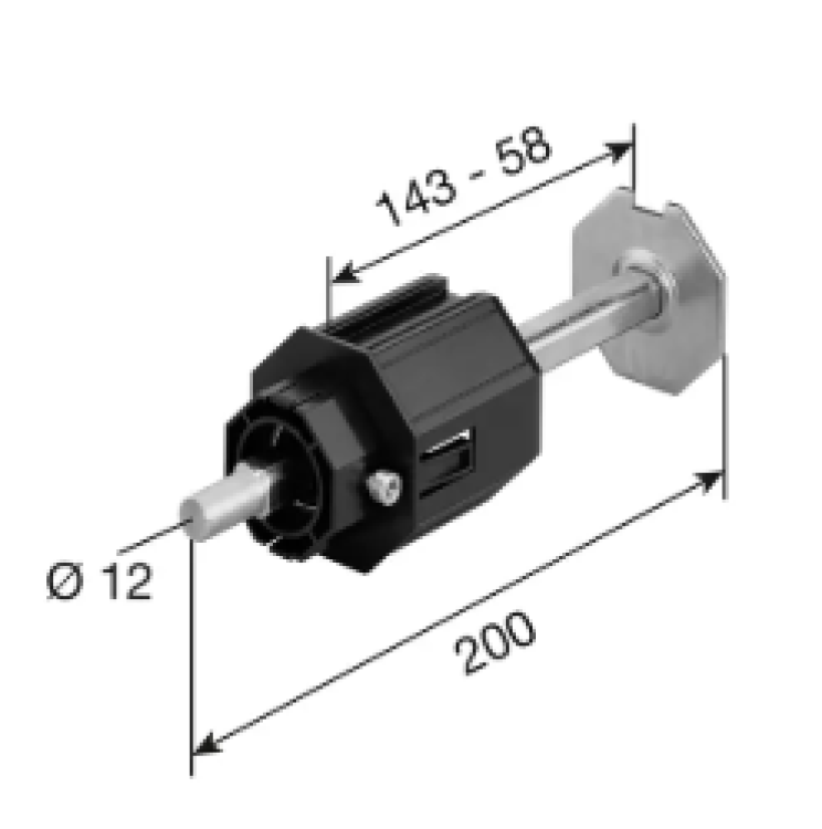 SELVE Wellenbolzen für SW 60 verzinkt, kurz, für Kugellager und LUNAMAT-Getriebe (o. Abb.) #272530