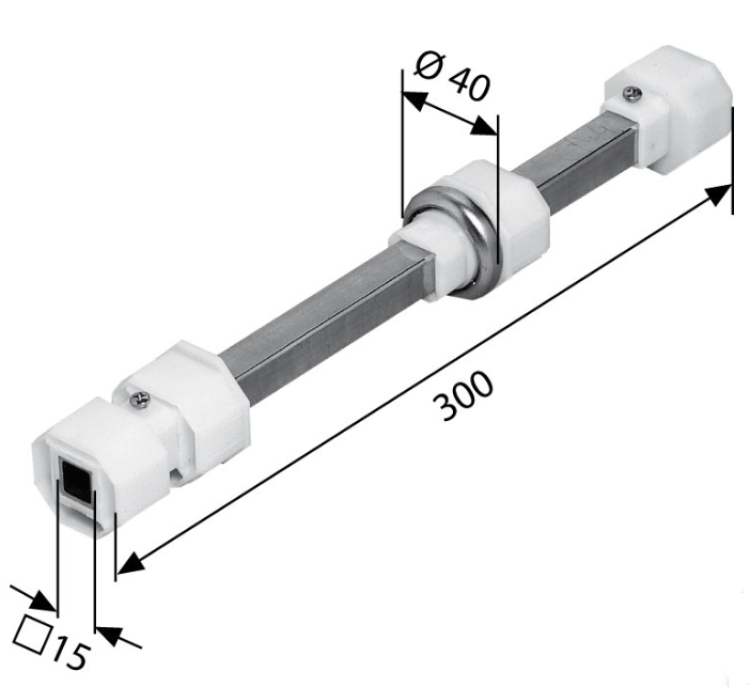 SELVE Doppelwellenbolzen für Stahlwelle SW 40, montiert, verzinkt #195900