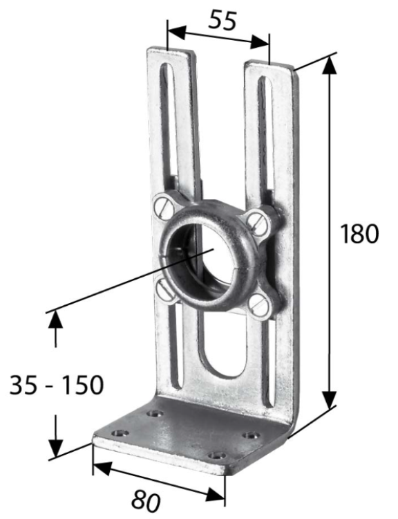 SELVE Doppelwellenhalterung mit Guss-Lagerschale für Ø 50 mm Kugellager, verzinkt #196011