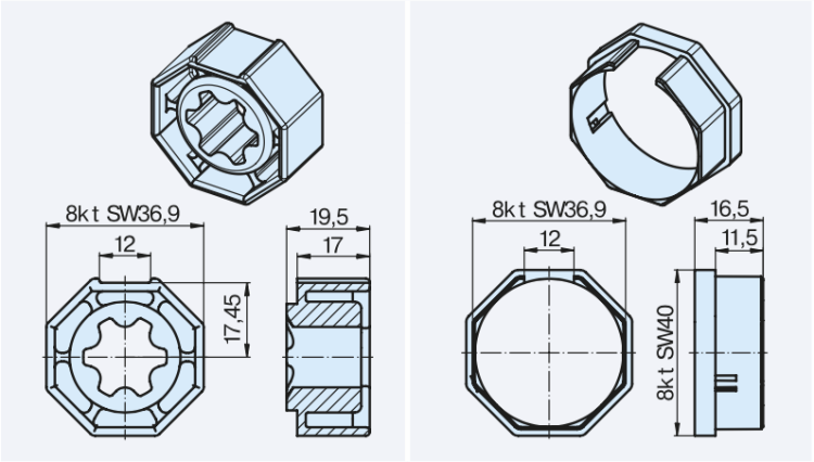 Becker Adapterset Rollladen S40VM #49303001420 #49303001430