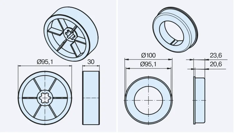 Becker Adapterset 100x2, Baureihe L #49313001670 #49313001600