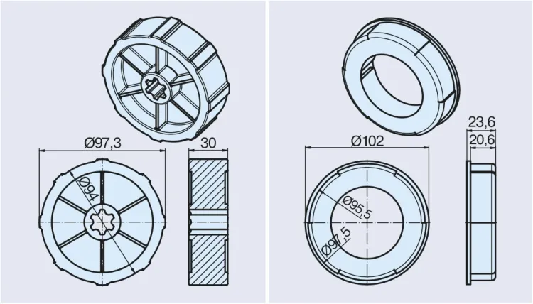 Becker Adapterset 102x2, Universal #49313001040 #49313000490