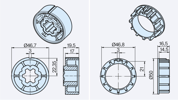 Becker Adapterset 50x1.5 #49303000490 #49303001020