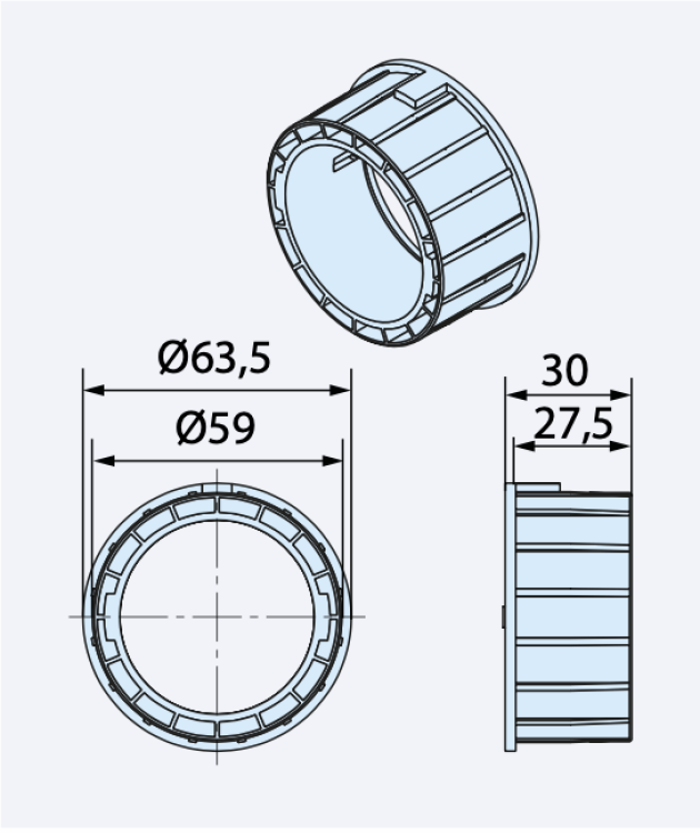 Becker Adapterset, 63x1.5 #49303000590 #49303006280 #49303001020