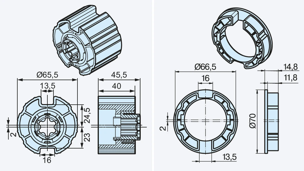 Becker Adapterset Forjas 70 für Hinderniserkennung #49302002790 #49303002180