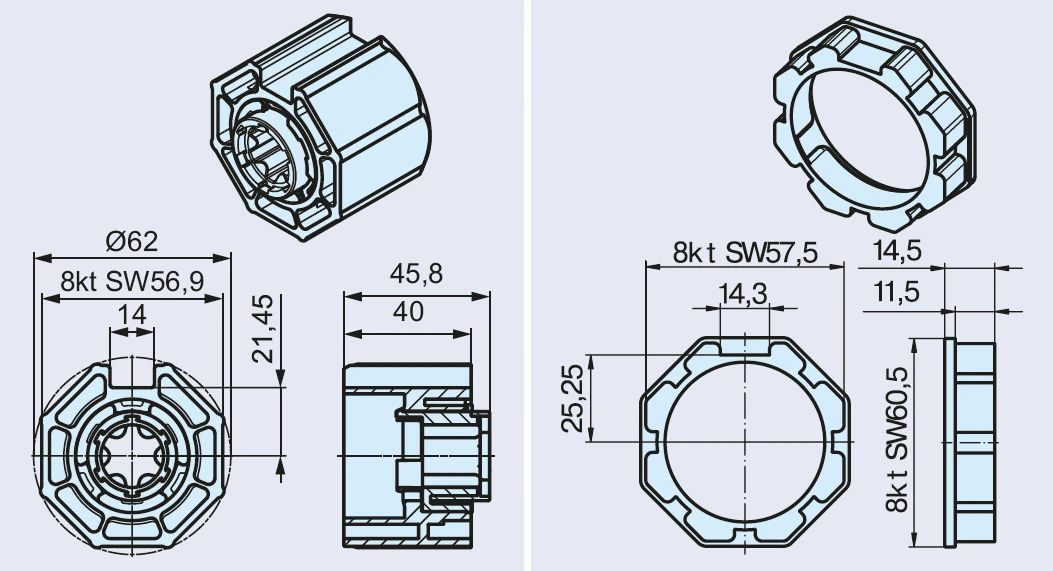 Becker Adapterset O-60 Rolm für Hinderniserkennung #49302002230 #49303000370