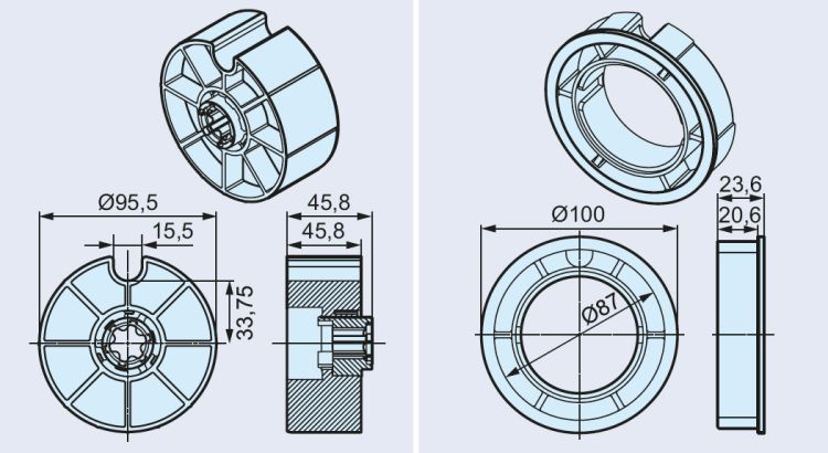 Becker Adapterset O-D100 für Hinderniserkennung #49302002780 #49313003360 #49303006280