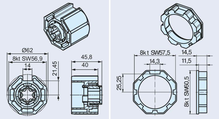 Becker Adapterset O-Rolm 60 für Hinderniserkennung #49302002230 #49303000370 #49303001020