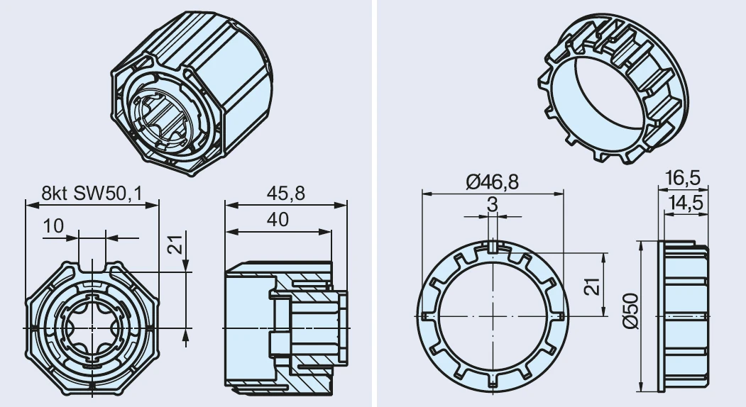 Becker Adapterset O-S50 für Hinderniserkennung #49302002290 #49303001220