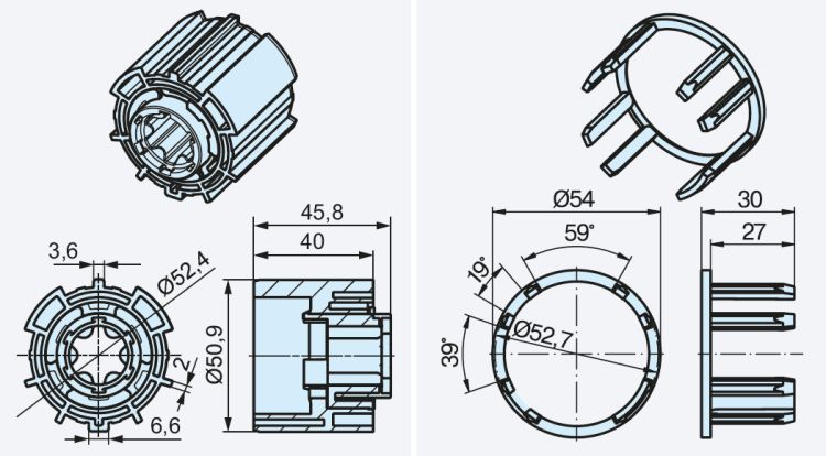 Becker Adapterset O-ZF54 für Hinderniserkennung #49302002300 #49303003900 #49303001020